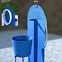 La nouvelle fontaine de Patrick Nadeau en version bleu Klein, éditée par Laorus La nouvelle fontaine de Patrick Nadeau en version bleu Klein, éditée par Laorus