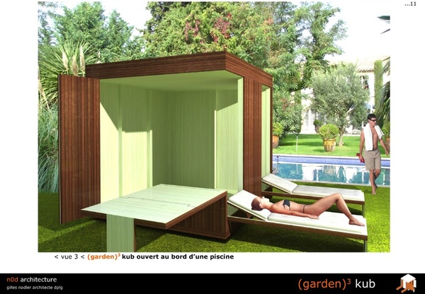 Proposition de pool house minimaliste : le gardenkub