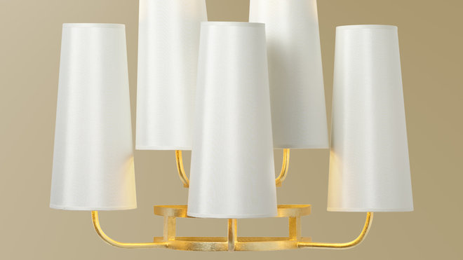 Cinq bras de bronze dore pour la très chic applique Fifties