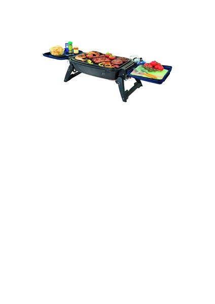 Un barbecue compact pour 8 personnes. Il se plie pour se ranger n’importe où. Fonctionne avec une bombonne de gaz. Tiroir de récupération des graisses. 2 tablettes latérales rabattables. 139 €. Fargo CV Blue. Campingaz. www.campingaz.fr