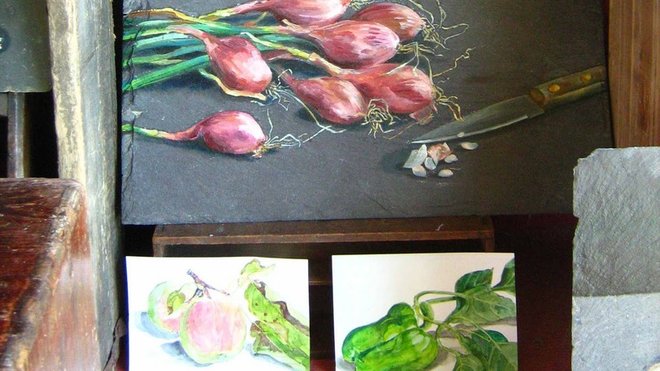 Nature morte aux échalotes