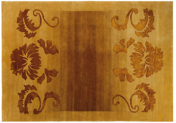 Pour accompagner les lignes de meubles, Marc Hertrich et Nicolas Adnet ont dessiné une belle collection de tapis à l'instar de l'Acanthe jaune