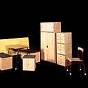 Projet de mobilier de prison dessiné par Bernard Moïse, présenté au Centre Georges Pompidou en
1995