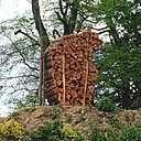 Ours en chêne, acier et fil de fer