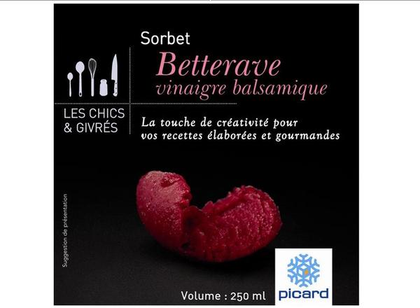 Superbe, le sorbet à la betterave relevé de vinaigre balsamique de chez Picard