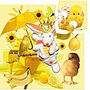 Mon doudou au beau milieu d'un puzzle tout jaune