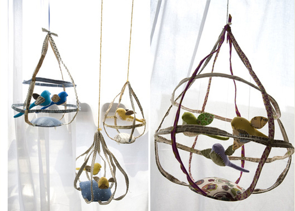 Romantiques à souhaits pour les cages oiseaux de la créatrice Tamar Mogendorff