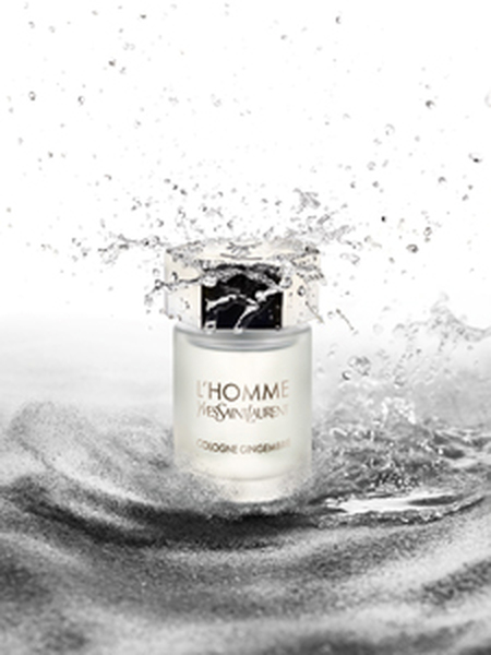 Fragrance à part entière, la Cologne Gingembre  incarne la masculinité moderne, L’Homme Yves Saint Laurent Cologne Gingembre, 60 ml, 57 €.