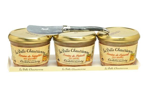 Avec le lot de 3 terrines, la Belle Chaurienne offre un couteau tartineur. Trop la classe.