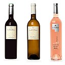 Les trois couleurs sont proposées; ici le rouge, le blanc puis le rosé Grande Réserve