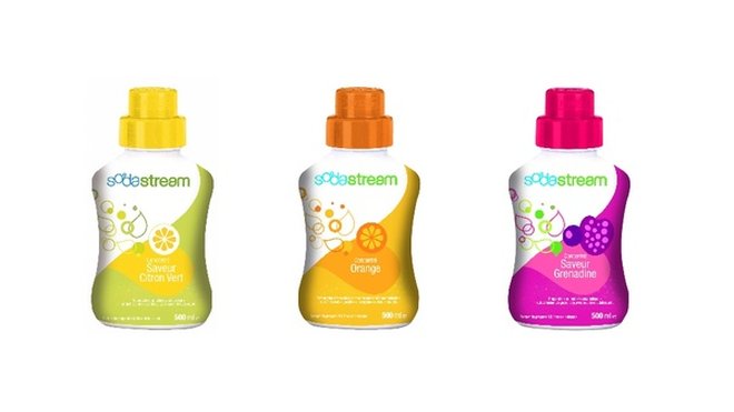 Cola, menthe, citron, grenadine… Au total, ce sont 14 saveurs qui sont disponibles en flacon de 500 ml, permettant de réaliser 12 litres de boisson pétillante. A partir de 5,49 €. Soda Stream. Cola, menthe, citron, grenadine… Au total, ce sont 14 saveurs qui sont disponibles en flacon de 500 ml, permettant de réaliser 12 litres de boisson pétillante. A partir de 5,49 €. Soda Stream.