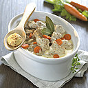 Une blanquette de veau agréablement relevée par la moutarde forte