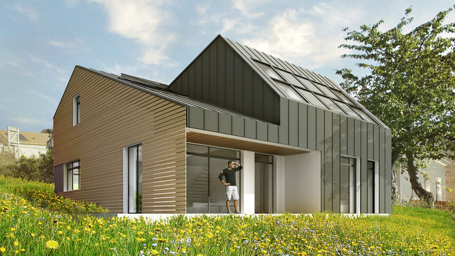 Velux France a fait le choix de matériaux de constructions pérennes. L’ossature bois est certifié PEFC. Un matériau recyclable et renouvelable qui s’inscrit dans l’esprit de la Maison Air et Lumière. Velux France a fait le choix de matériaux de constructions pérennes. L’ossature bois est certifié PEFC. Un matériau recyclable et renouvelable qui s’inscrit dans l’esprit de la Maison Air et Lumière.