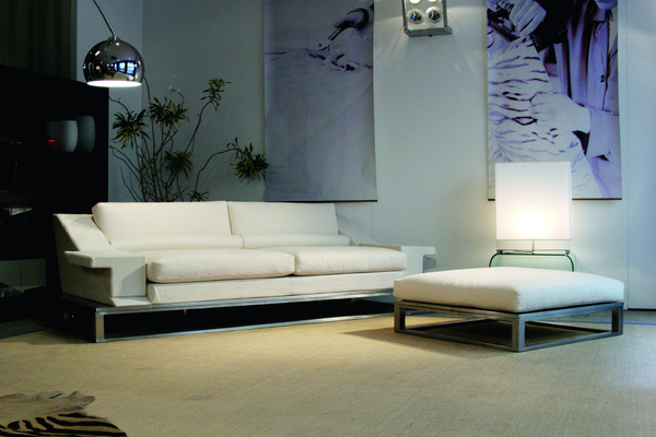 Cuir pleine fleur pour le canapé Grand Blanc, Mazzoli