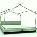 Format XXL pour le lit Bedhouse en hêtre massif pour une nuit romantique et contemporaine, Woodloops