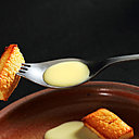 Au moment du dessert: financier et crème anglaise Au moment du dessert: financier et crème anglaise