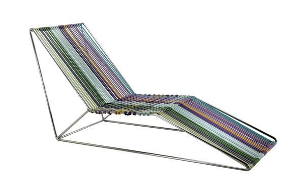 Splendide chaise bayadère et résistante aux intempéries