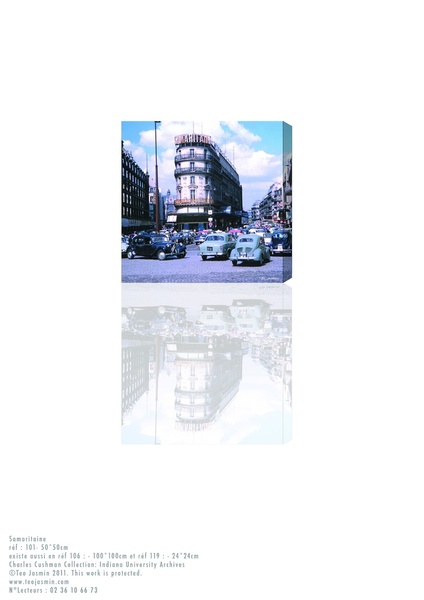 Pour les nostalgiques du Paris d’autrefois. Photo reproduite sur une toile tendue par un procédé d’impression numérique. Disponible en 3 formats, 24 x 24 cm, 50 x 50 cm et 100 x 100 cm. A partir de 23 €. Tableau Samaritaine. Teo Jasmin. www.teojasmin.com