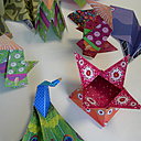 Boîtes et animaux en pliage de papier