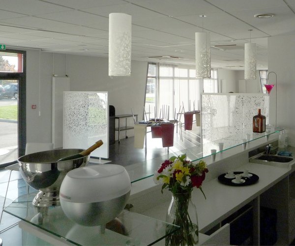 Luminaires et paravent pour la CCI d'Angers, en collaboration avec Yamakado