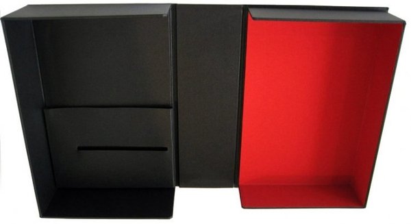 Boîte de rangement en buckram pour ranger documents et pochettes CD