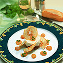 Fondante terrine de Chavignol à la compote de raisin. A accompagner d’un Menetou-Salon blanc. Recette du chef Jean-Michel Huard, Le Bourbonnoux. 44, rue Bourbonnoux- 18000 Bourges. Tel : 02 48 24 14 76.