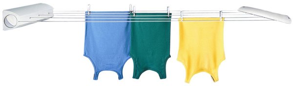 Le séchoir mural Rollfix de Leifheit peut s'étendre sur une longueur allant jusqu'à 4,20 mètres.