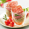 Verrine de quinoa et saucisson sec