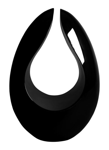 Le porte revues noir ovoïde de Branex Design, en fibre de verre, est un objet sobre et élégant.