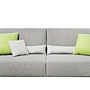 Canapé Egos designé par Roberto Tapinassi et Maurizio Manzoni pour Roche Bobois. Intérieur habillé de tissu Egos (90% laine, 10% nylon), matelassé et surpiqué sur ouate. Extérieur en tissu uni JPG Plain (100% coton). 
Coussins en plumes et passepoils en tissu Trendy (100% laine). Entièrement déshabillable.
Existe dans plusieurs dimensions de canapés et en fauteuil.