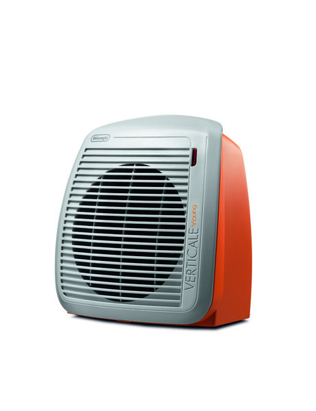 Chauffage soufflant De’Longhi Vertical Young HVY1020.O 2000 W. Avec thermostat, voyant IP21. Existe en bleu et blanc. Prix indicatif : 22,99€.