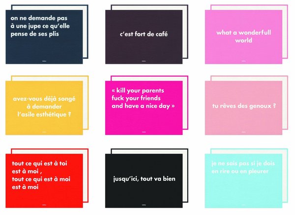 Une collection de cartes postales à message pour affirmer votre humeur avec humour et poésie. Cartes RSVP et poche RSVP avec 9 cartes et 9 enveloppes doublées papier or.