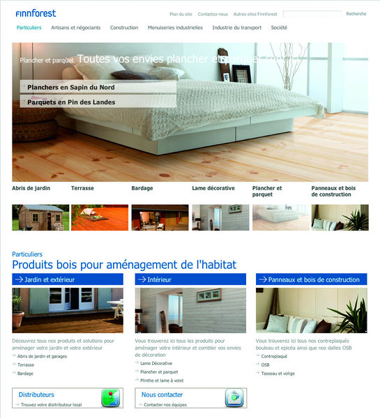 Le tout nouveau site internet de l'enseigne Finnforest permet aux internautes, particuliers ou professionnels, de trouver rapidement quelle solution est la plus adaptée à leur projet d'aménagement par le bois.