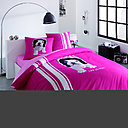 Housse de couette disponible en 140 X 200, prix de vente conseillé : 59 euros TTC. 
200 X 200 : 79 euros TTC.
240 X 200 : 99 euros TTC, existe en rose ou en noir.