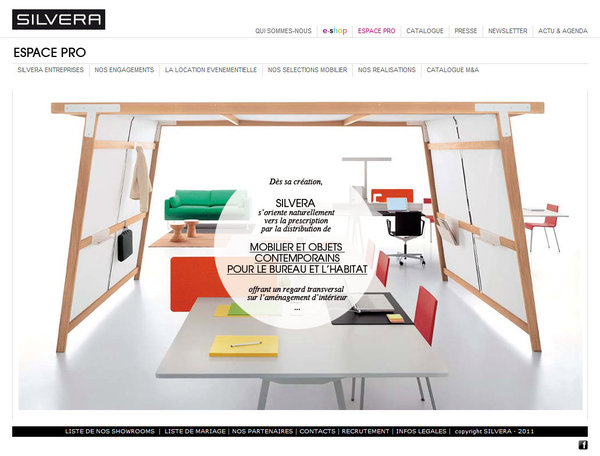 Un espace interactif, réservé aux professionnels, permet aux internautes avertis de s'orienter plus facilement dans leur sélection de mobilier.