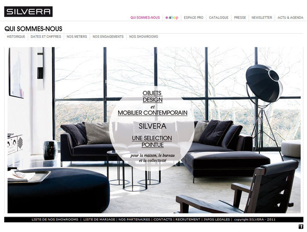 Le nouveau site de l'enseigne SILVERA permet aux internautes de visualiser une présentation, en ligne, du rôle de ce diffuseur de mobilier contemporain.