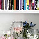 Placées dans des bocaux, avec un léger fond d'eau, les fleurs d'oeillets figurent sur vos étagères avec une élégance manifeste.