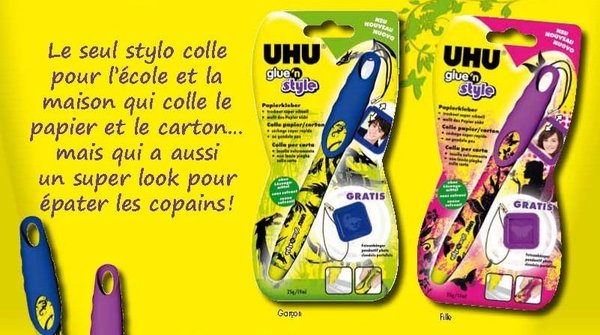 2 nouveaux stylos colle pour la rentrée,  fille ou garçon avec cadre customisable