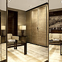 Inspirées par un métier à tisser de l’usine  Zegna à Trivero, les boiseries alliés à l’acier