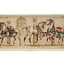 Belles collection de chevaux arabes chez Gien, dont certains modèles entièrement peints à la main