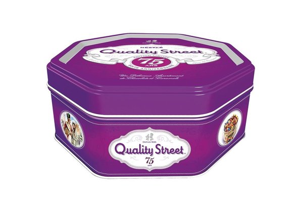 Bon anniversaire Quality Street pour ses 75 printemps ! La belle boîte vintage servira ensuite pour ranger sa couture ou les crayons de couleur...