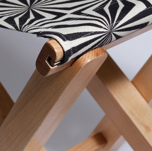 Tabouret "Victor" imprimé - Rouge du Rhin