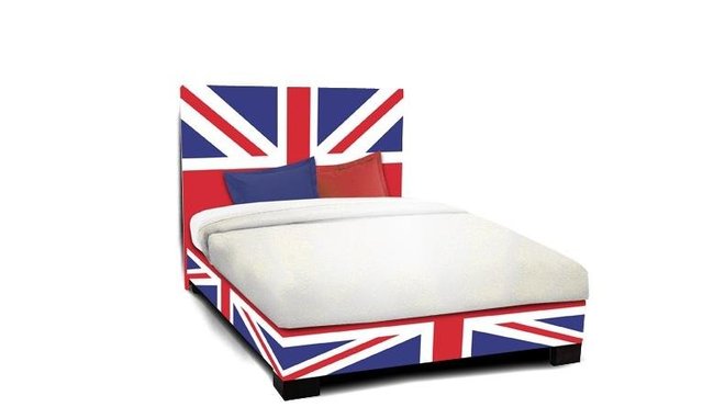 Union Jack pour la tête de lit et le sommier London Dreams de chez Allomatelas.com