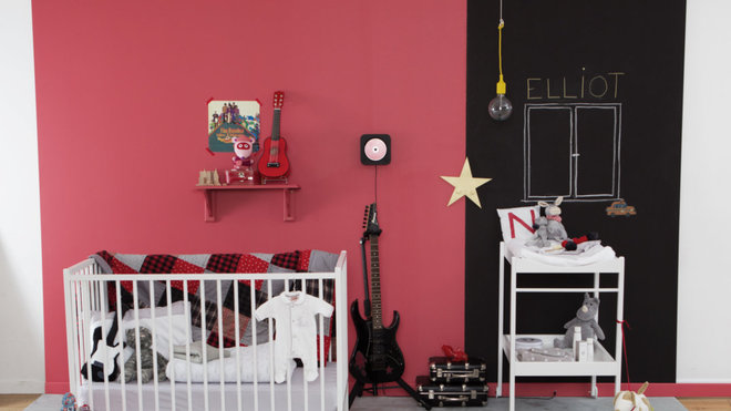 Garçon ou fille selon accessoirisation et l'environnement textile de la chambre Plume Blanche