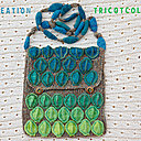 Sac en laine avec feuilles rajoutées © Tricotcolor