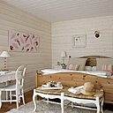 La chambre toute de bois.