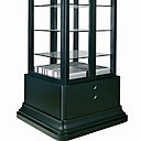 La Vitrine centrale, au style anglais, s'ouvre sur des étagères en verre. A la base, un marbre "Striato Olympico".