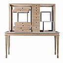 Le cabinet XL, présenté ici sans corniche, est un meuble de rangement et de décoration. Tiroirs, cubes en marbre, vous pouvez choisir l'agencement que vous souhaitez.