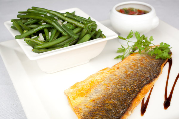 Filet de bar haricots verts, pour les gourmets au régime