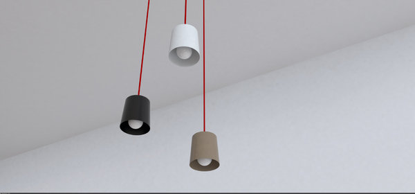 La suspension Moka en aluminium laqué avec platine rectangulaire en acier laqué, ravira les passionnés de design. Jouez avec les tailles, les couleurs et la disposition de ces suspensions au style industriel.